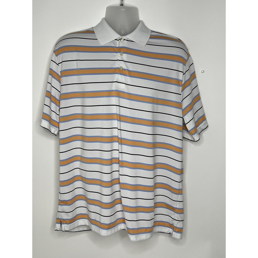 Men's Chaps Stay Dry‎ Golf Short Sleeved Polo Stripped Size XL Extra Large